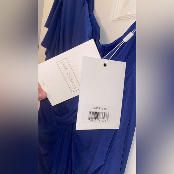 Blue One Shoulder Mac Duggal Gown - Picture 3 of 5
